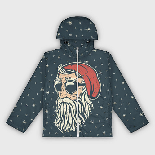 Женская ветровка Санта хипстер / 3D-Белый – фото 1