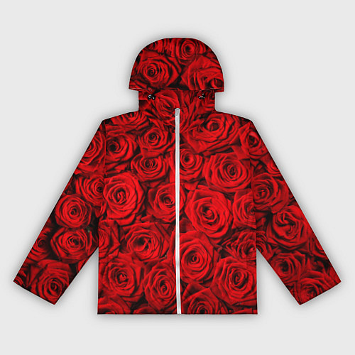 Женская ветровка Красные розы / 3D-Белый – фото 1