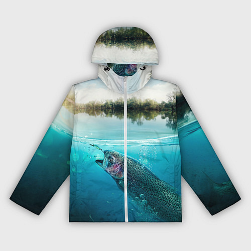 Женская ветровка Рыбалка на спиннинг / 3D-Белый – фото 1