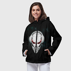 Ветровка с капюшоном женская Пиратская станция, цвет: 3D-черный — фото 2