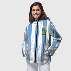 Ветровка с капюшоном женская Сборная Аргентины: ЧМ-2018, цвет: 3D-черный — фото 2